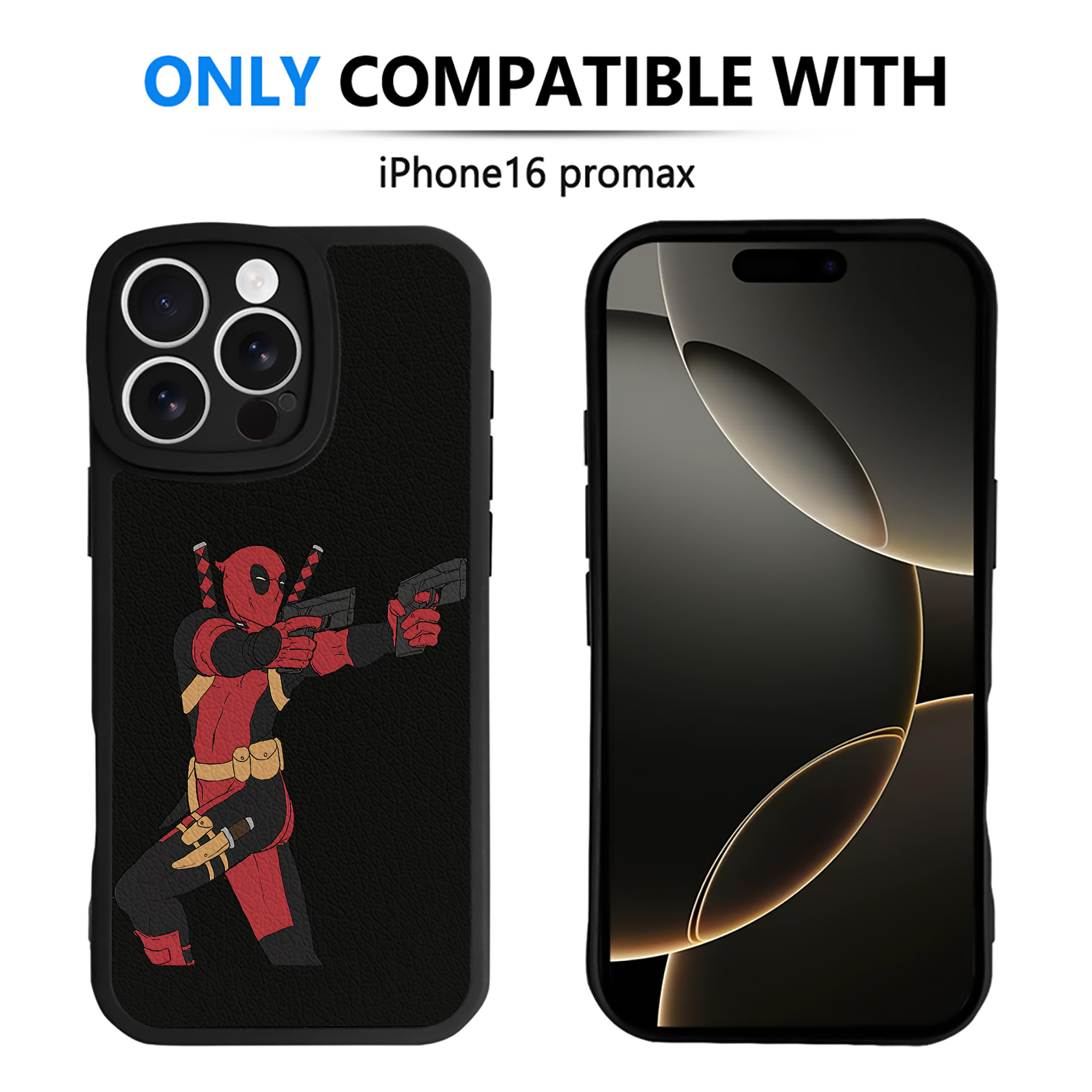 （画像用） Deadpool デッドプール 【iPhone 16シリーズ対応】シリコンスマホケース（レザー調） 材質：シリコン